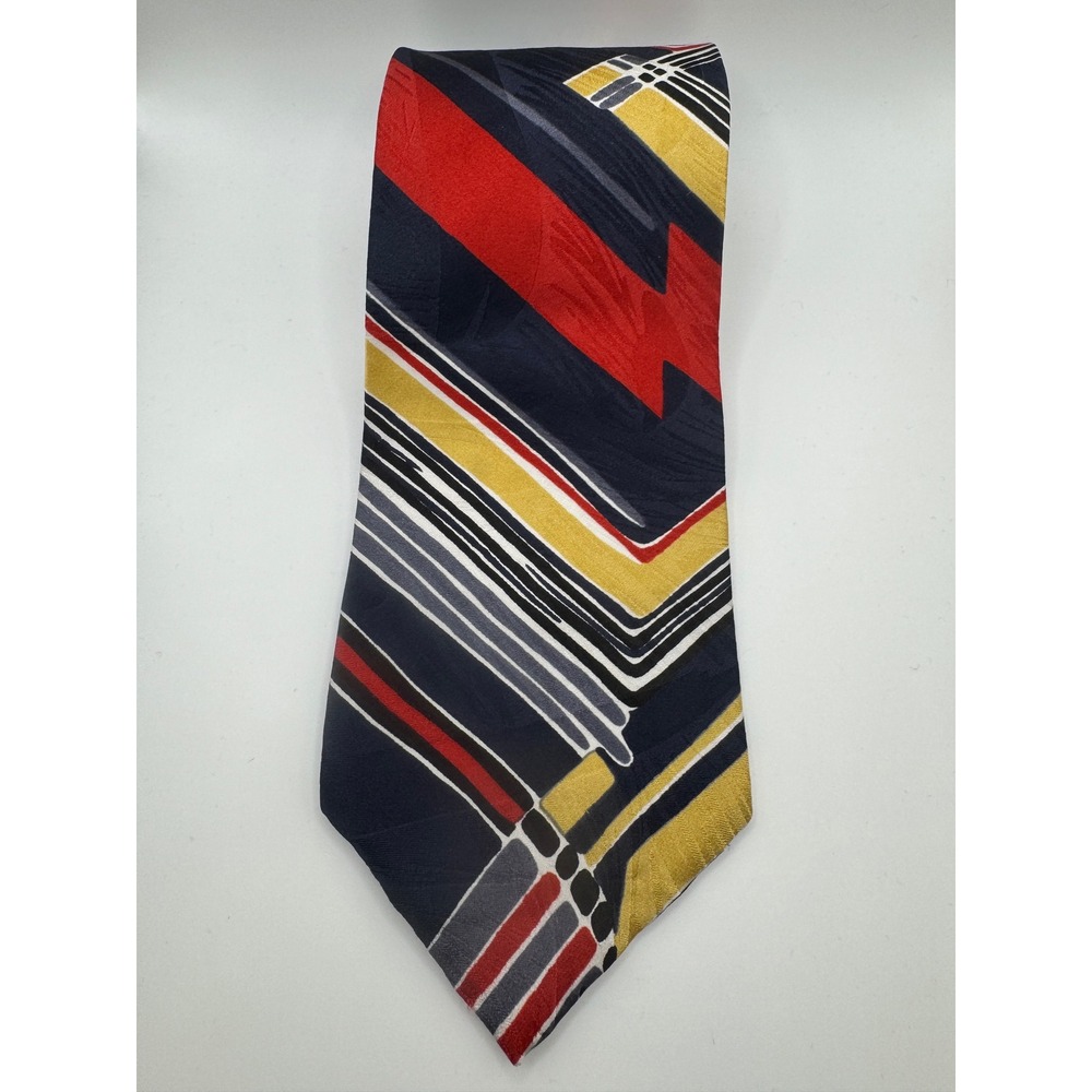 Vintage Oscar de la‎ Renta  Couture Collection Silk Geometric Pattern Men's Tie
